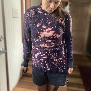 Spacey purple and pink bleach sweater